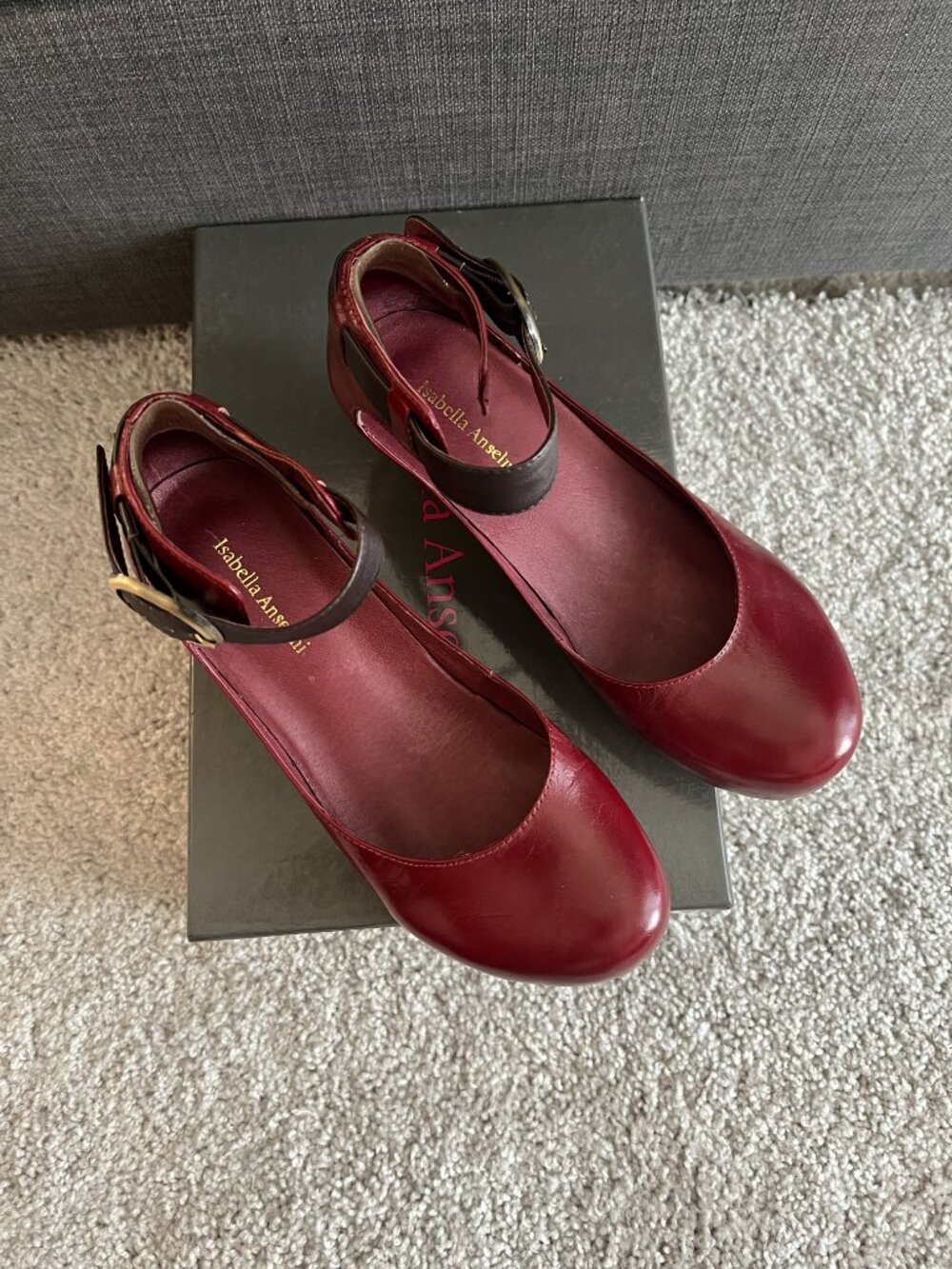 Isabella Anselmi Gama 14MNCO Red/Brown Low Platform Women's Shoes Size 37 (6.5)